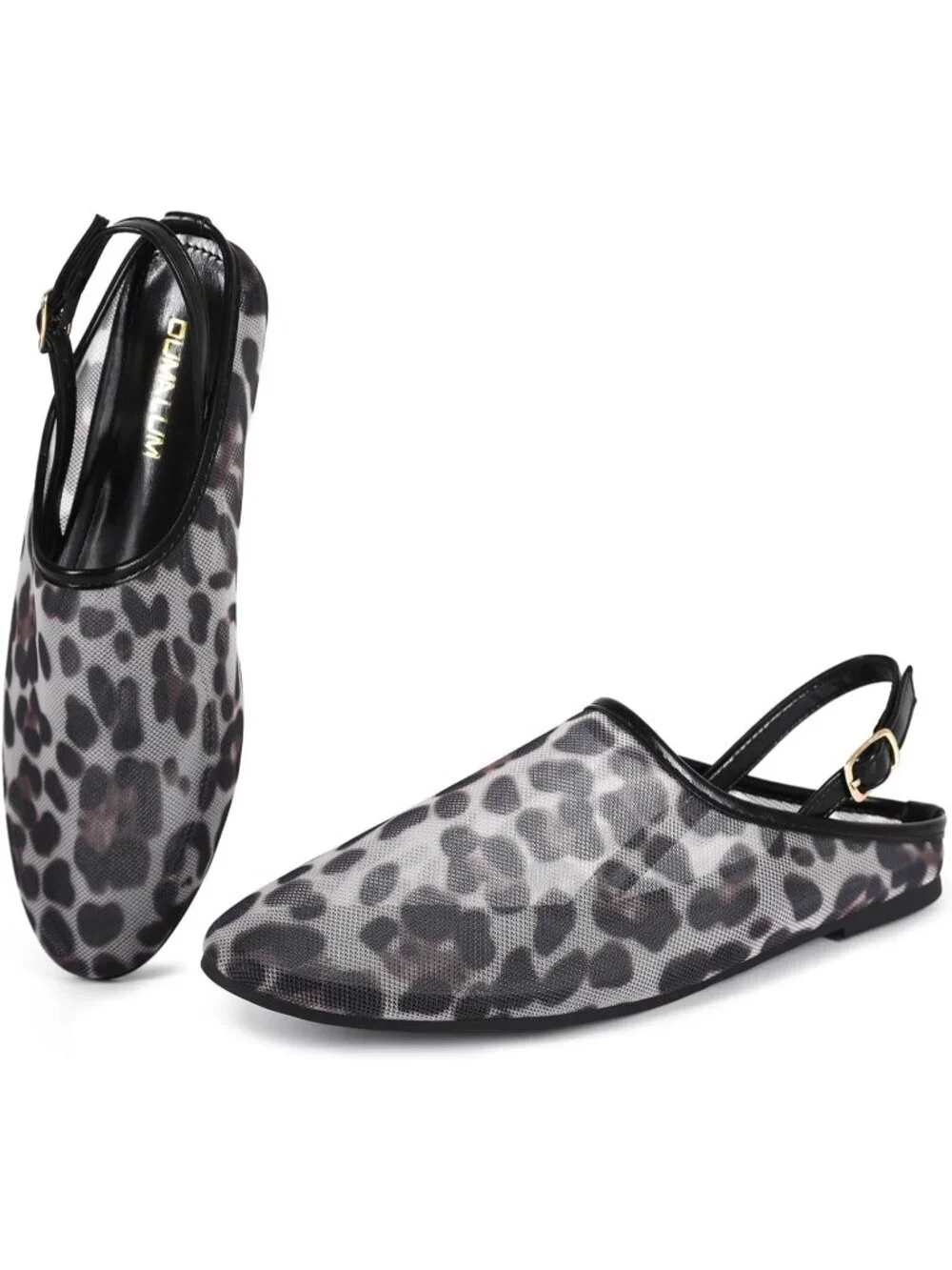 Women's Black Leopard Ballet Flat Mary Jane Animal Print Casual Comfortable Shoe